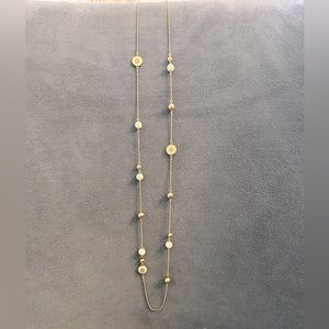 Tory Burch Beaded Logo Station Necklace